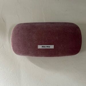Miu Miu Plush Velvet Glasses Case in Soft Pink